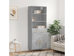 Aparador Alto Madera Contrachapada Gris Hormigón 69,5x34x180 Cm