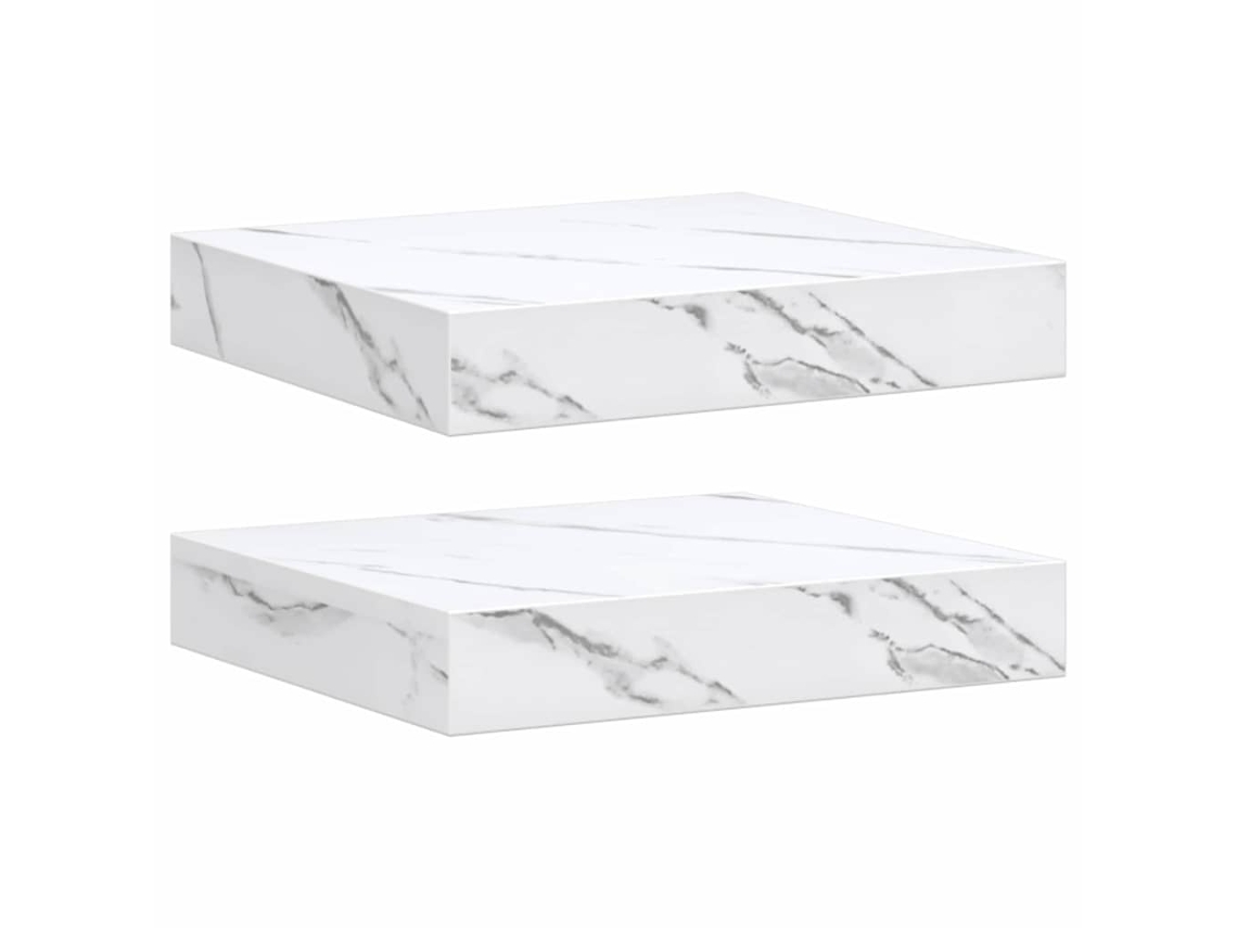 Juego de 2 estantes de pared de mármol blanco MAISON EXCLUSIVE (23x23,5x4 cm)