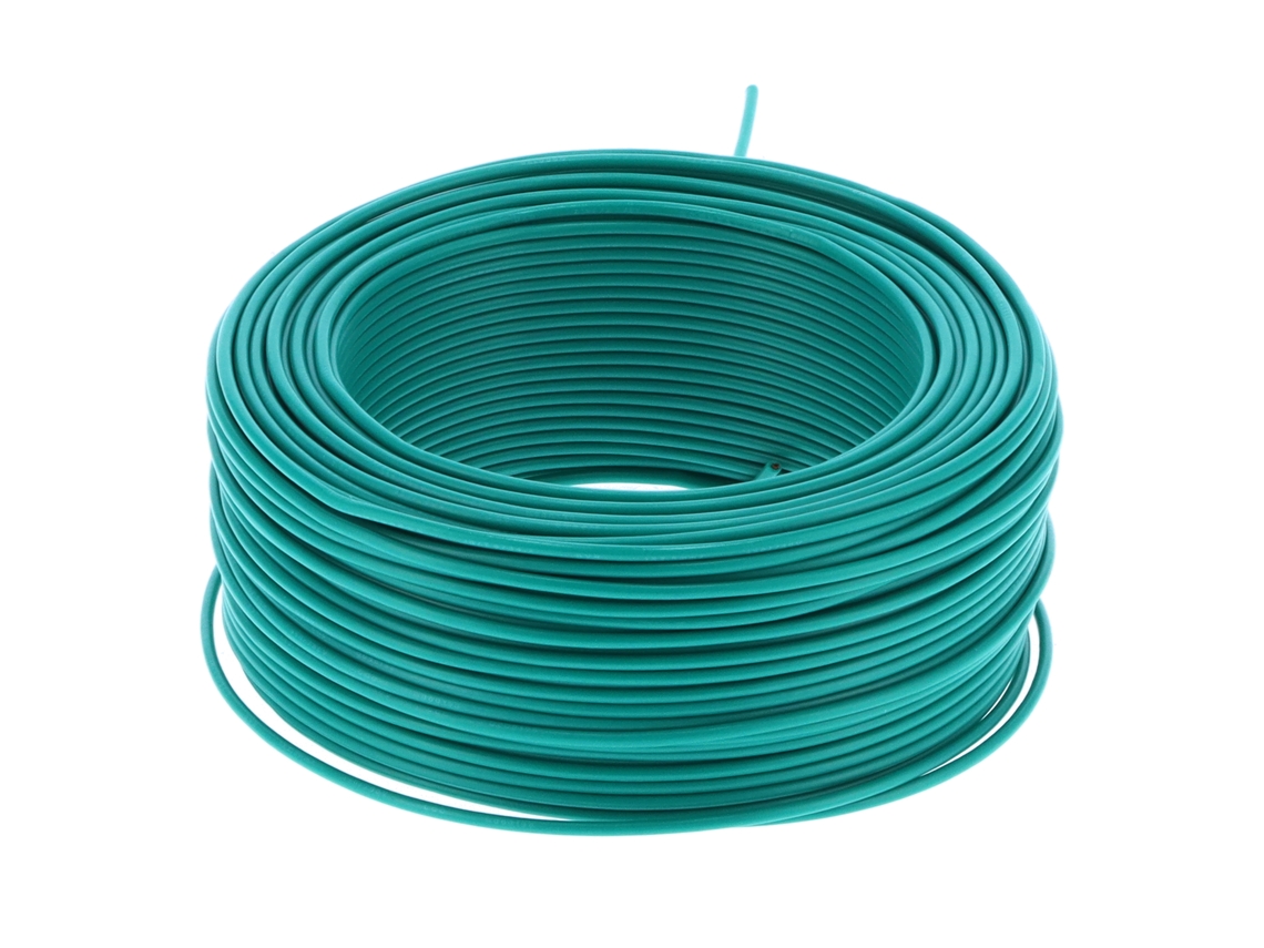 Cable eléctrico aislado de 7 núcleos recubierto de PVC BV-1x1, 100 m, CA 300 V, verde