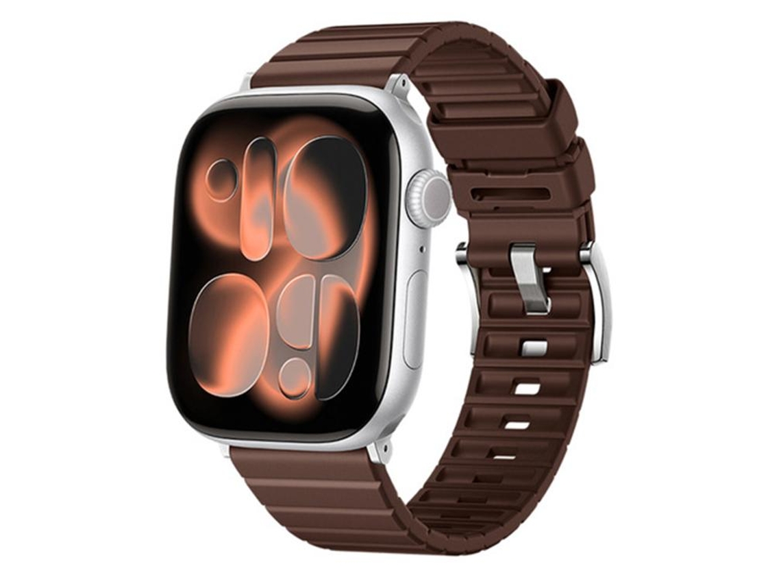 Correa para Apple Watch de 46/49/45/44 mm - Caucho de fluorocarbono con textura de escalera y color sólido