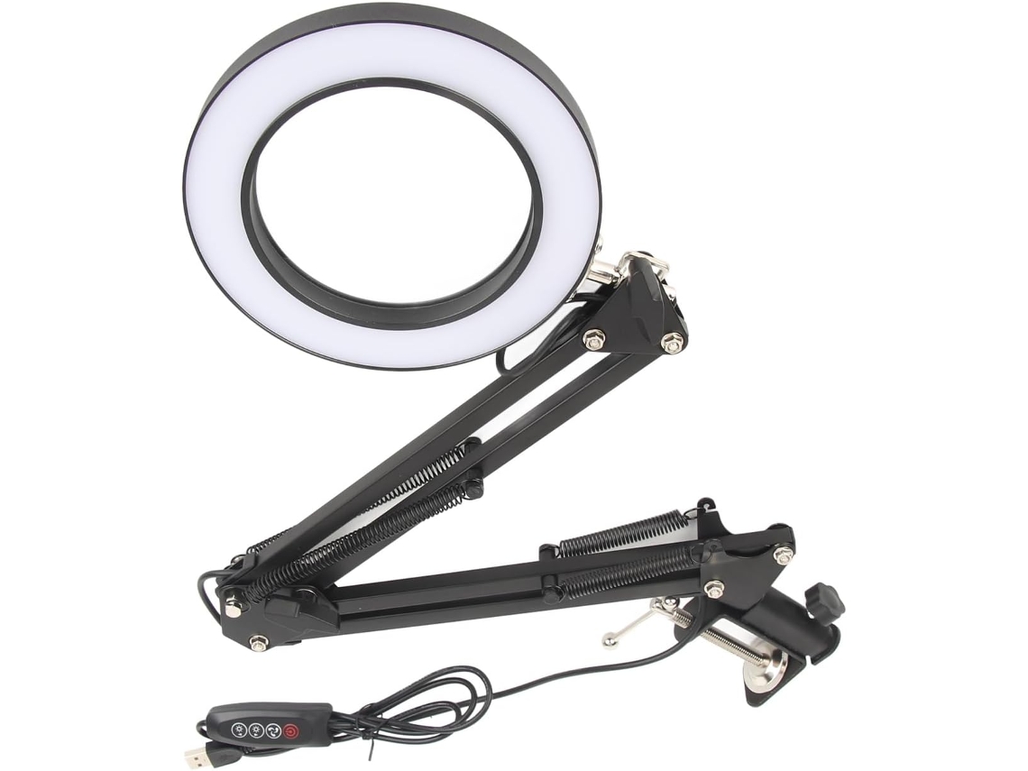 Lámpara De Aumento 10x Con Luz Led Y Clip Para Mejorar La Visión.