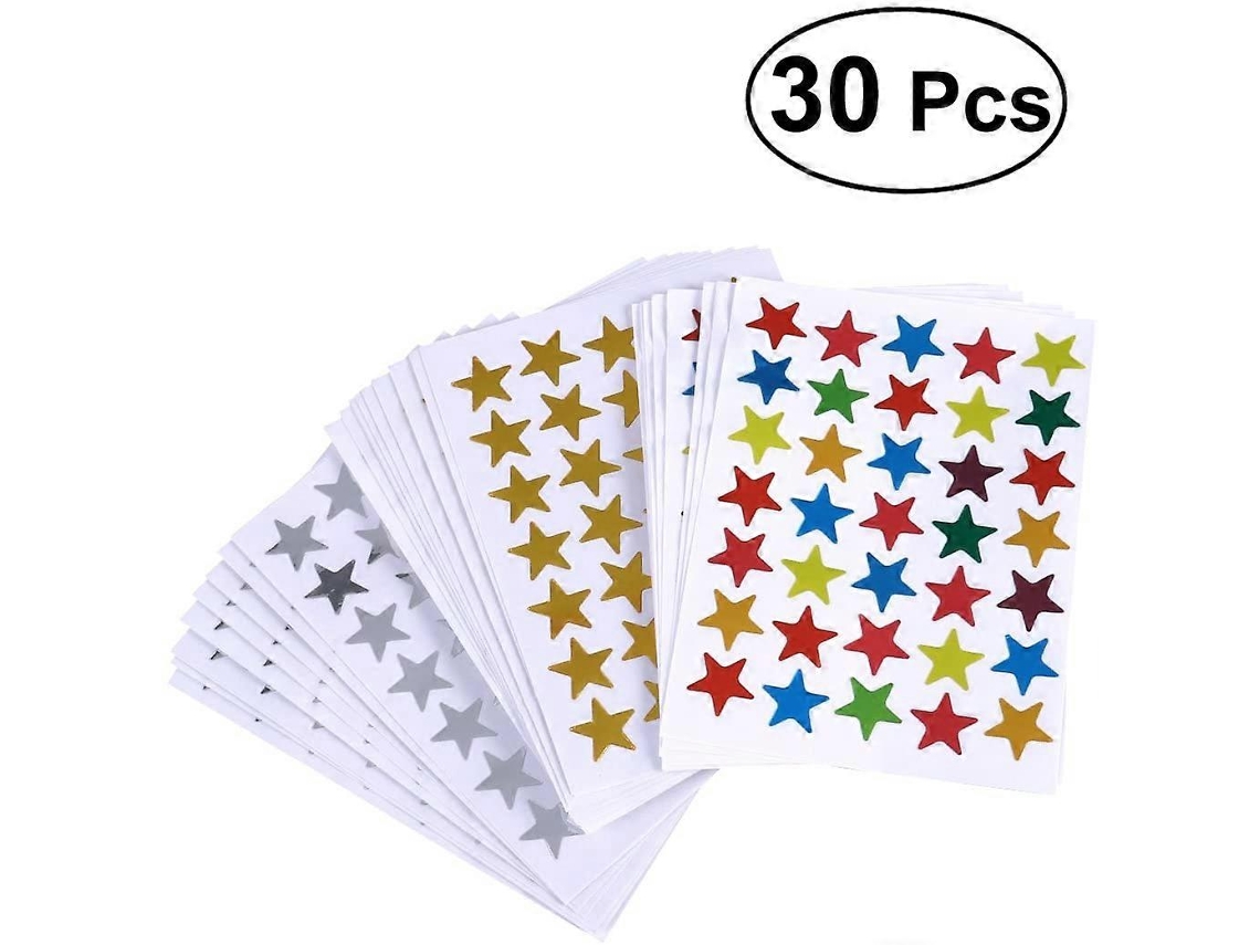 Pegatinas de estrellas brillantes, pegatinas holográficas de pequeñas estrellas con efecto arcoíris para proyectos creativos.