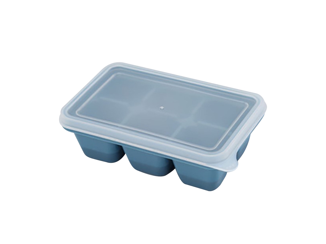 Bandejas De Silicona Para Cubitos De Hielo Con Tapas Reutilizables A Prueba De Fugas, Fácil Desmolde, 6 Moldes, Color Azul.