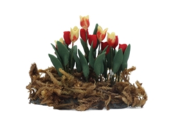Tulipanes En Miniatura Para Casa De Muñecas Escala 1:12. Decoración De Jardín Diy Con Musgo.
