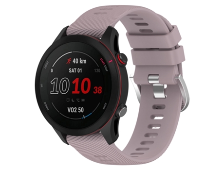 Correa de reloj inteligente de silicona con textura cruzada de 18 mm para Garmin Forerunner255S (púrpura)