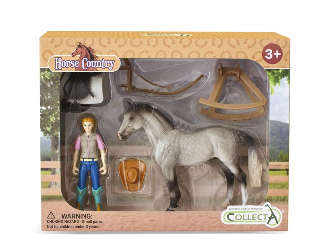 Set de juguetes Collecta, que incluye un caballero aficionado y accesorios de juguete de plástico.