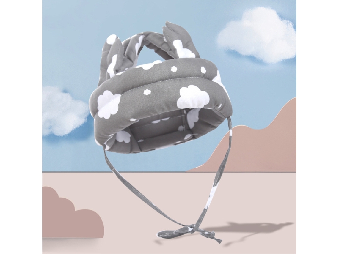 Gorro protector transpirable anticaídas para bebés y niños, diseño de astas de ciervo grises.