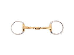 Snaffle de Ponta de Ovo de Articulação Dupla Anatômico Soft Contact 16 Mm Argolas 65 Mm Brigadeiro Dourado 12.5 Cmbr