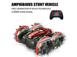 Coche anfibio de control remoto para niños, resistente al agua, con giros de 360° y derrapes, color rojo. Aeuzwr
