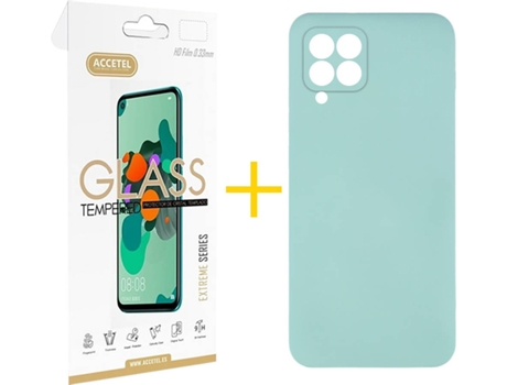 Carcasa + Protector de Pantalla para Huawei P40 Lite ACCETEL Verde Agua