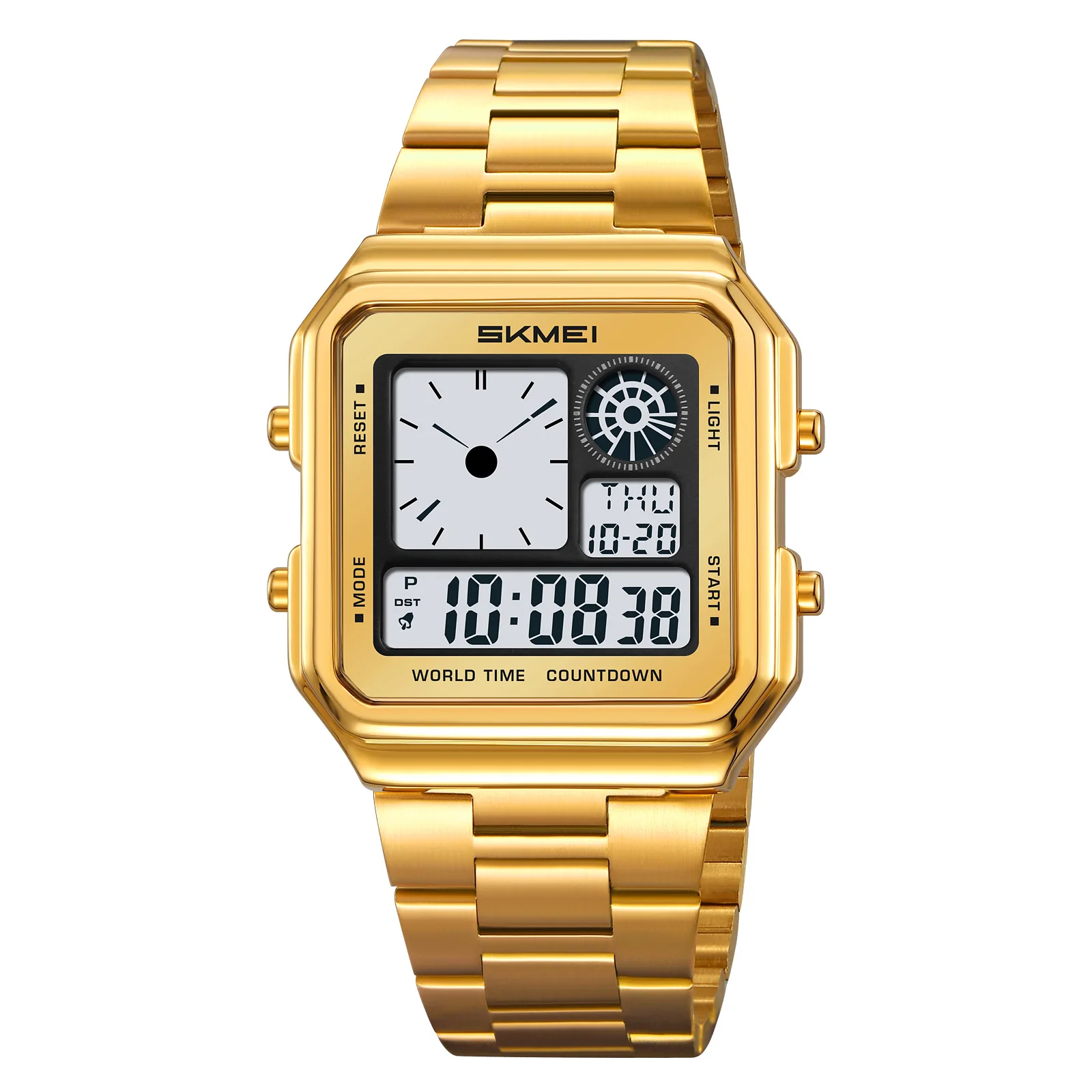 Reloj Digital Para Hombre (dorado), Resistente Al Agua, Ideal Para Estudiantes Y Deportistas, Con Pantalla Digital Para La Hora.