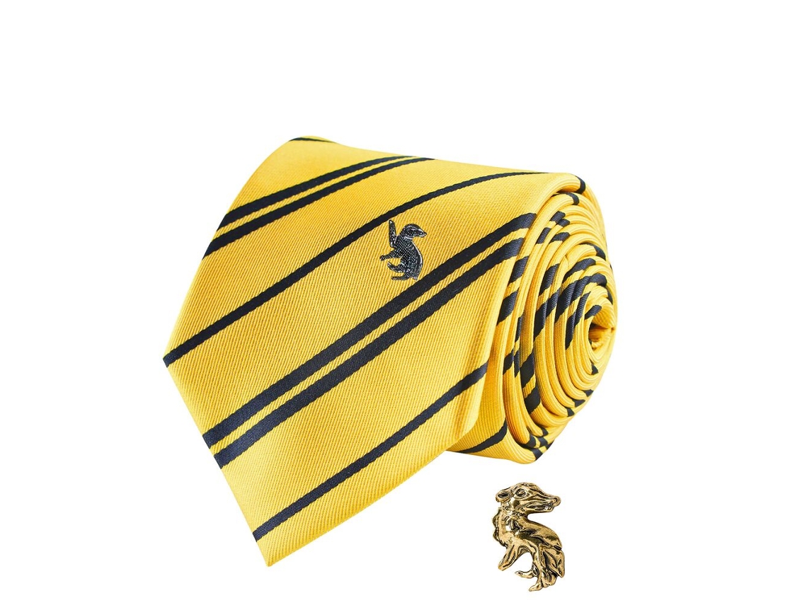 Cnr - Corbata con broche de Hufflepuff de Harry Potter B.active