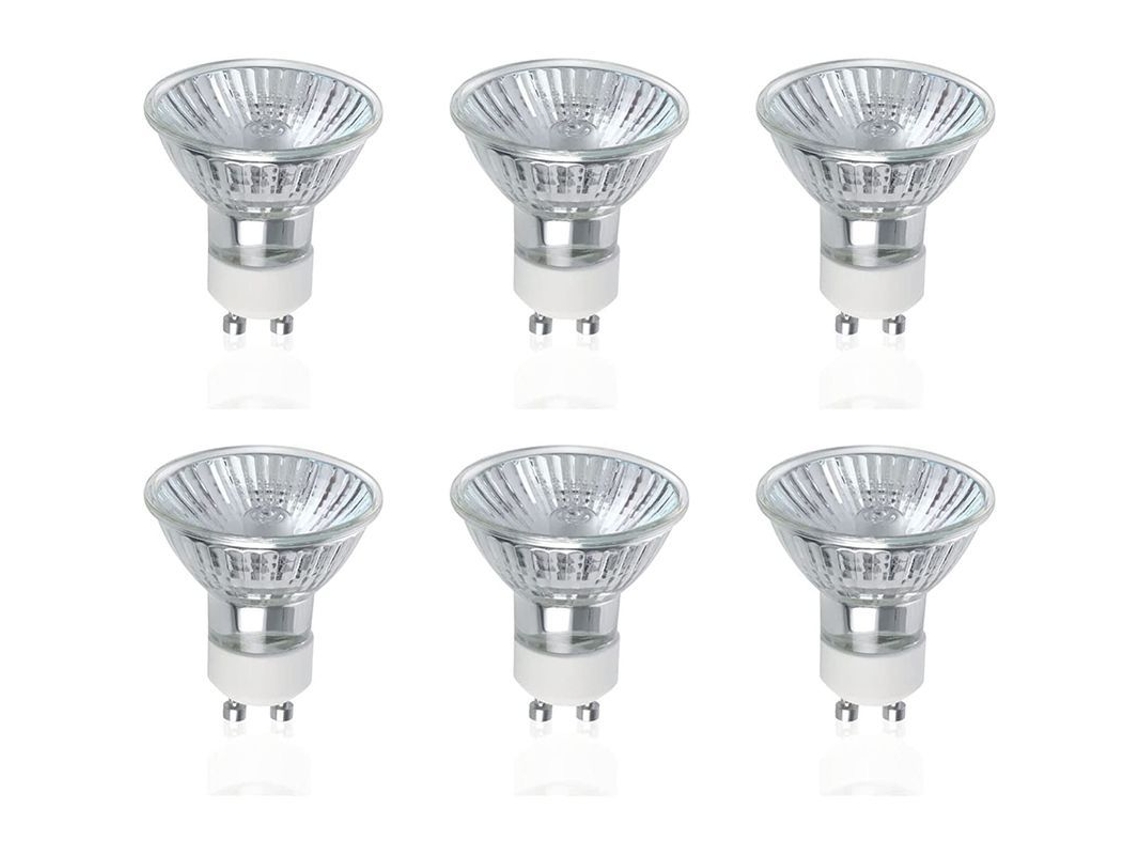 Bombillas Halógenas Gu10, Paquete De 6, 50 W, 220 V-240 V, 700 Lúmenes, Luz Blanca Cálida De 2800 K, Regulables.