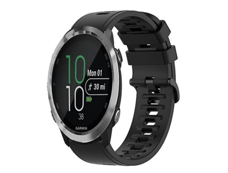 Correa para Garmin Forerunner 645 Music 20mm Color sólido negro correa de reloj de silicona suave VENISYMLIS