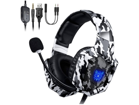 Auriculares Gaming ENKES PS4 Xbox One con luz LED RGB y micrófono con cancelación de ruido para teléfono inteligente o computadora portátil Nintend...