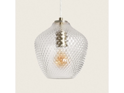 LEDKIA Lámpara Colgante Metal y Cristal Stiklu Dorado