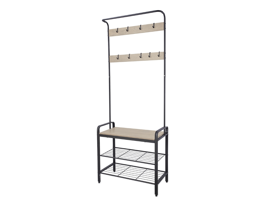 Perchero de Pie VINTHERA Moa Acero Negro 72x34x183 cm