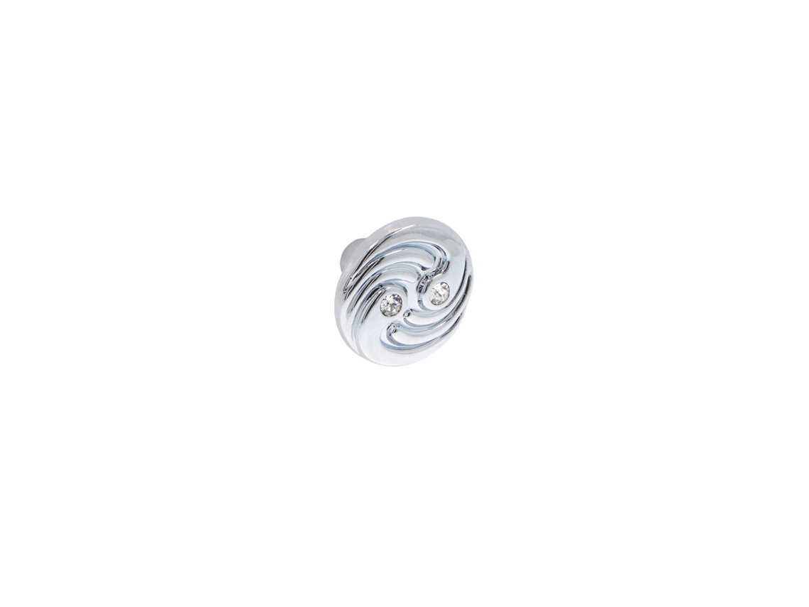 Tirador para muebles en zamac y cristal, 31 mm de diámetro, cromo pulido, juego de 6, HARDWAREXCHANGE