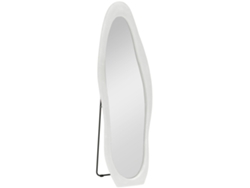 Espejo De Cuerpo Entero De 50x160 Cm Con Terciopelo Blanco Ondulado.