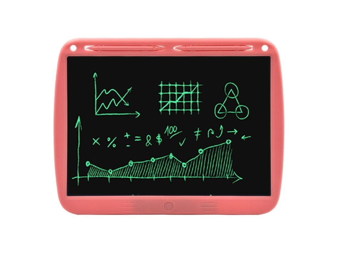 Línea Monocromática (rosa)15 "recargable Tablet De Mano, Doble Lápiz Tablet De Dibujo Lcd Para Niños