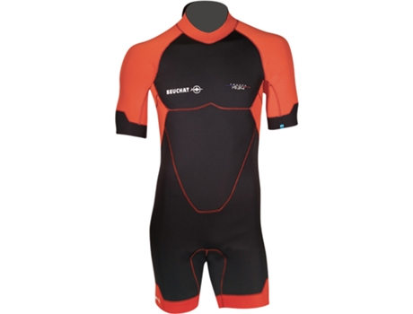 Traje de Hombre para Buceo BEUCHAT Corto Cremallera Trasera Plana Naranja (XL)