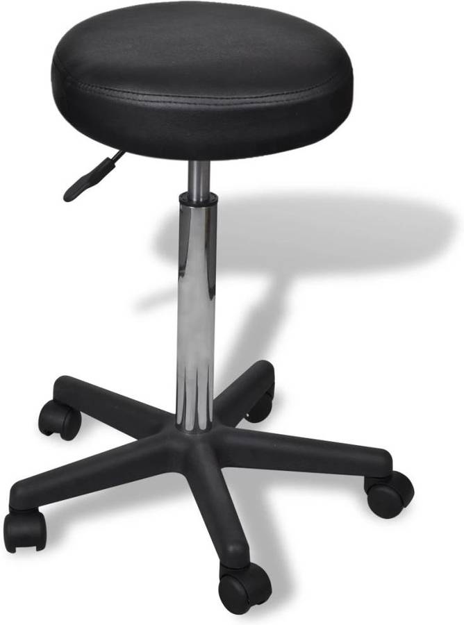 Vidaxl Silla De oficina estilo modernao negra taburete asiento para estudio cuero artificial color