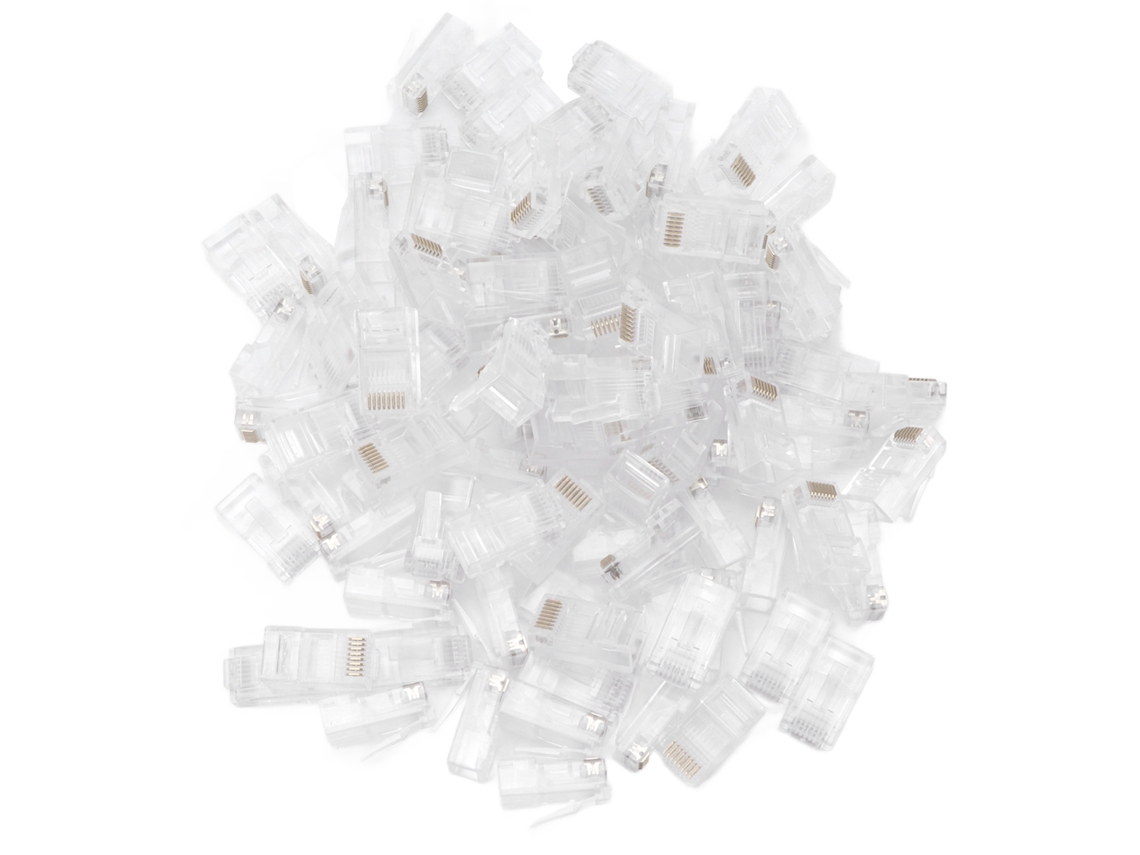 100 Piezas Conectores De Red De Cristal Chapados En Oro Para Cable Ethernet
