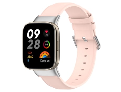 Correa de reloj inteligente para Xiaomi Redmi Watch 3 / Mi Watch Lite 3 Correa de reloj de cuero con cola redonda (rosa claro)