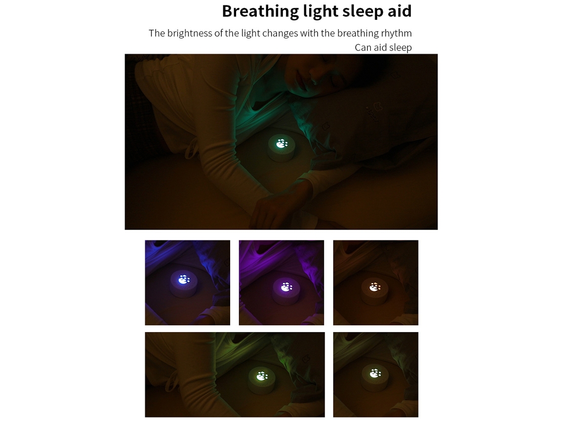 Máquina Portátil Para Dormir Bebés Con Ruido Blanco, 18 Sonidos, Luz Nocturna Y Temporizador De 15/30/60 Minutos.