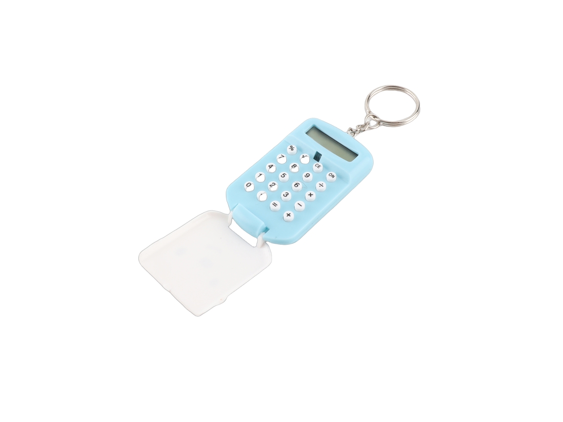 Mini calculadora portátil con llavero, 8 dígitos, bonito diseño de dibujos animados, para niños, estudiantes y material escolar.