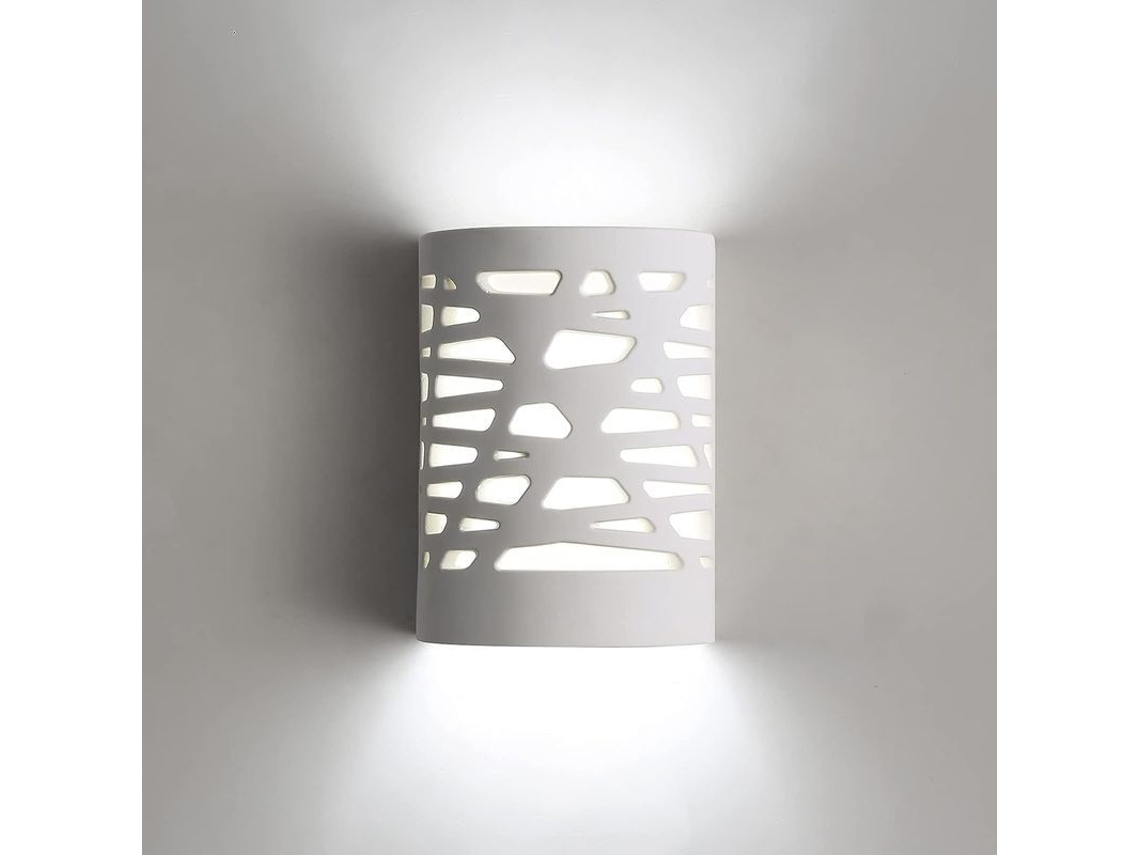 Lámpara De Pared Moderna De Yeso, 7w Led, Luz Blanca, Aplique De Interior, Ambiente Protegido, Fácil Instalación.