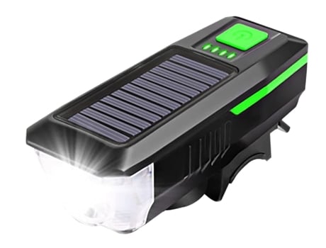 Luz de bicicleta Accesorios de bicicleta Solar Usb Recargable Led Bicicleta Faro de bicicleta + Luz de bocina Luz verde ENZONS
