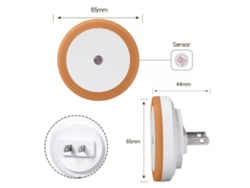 Luz nocturna inteligente con enchufe LED redondo, control de inducción, estándar americano