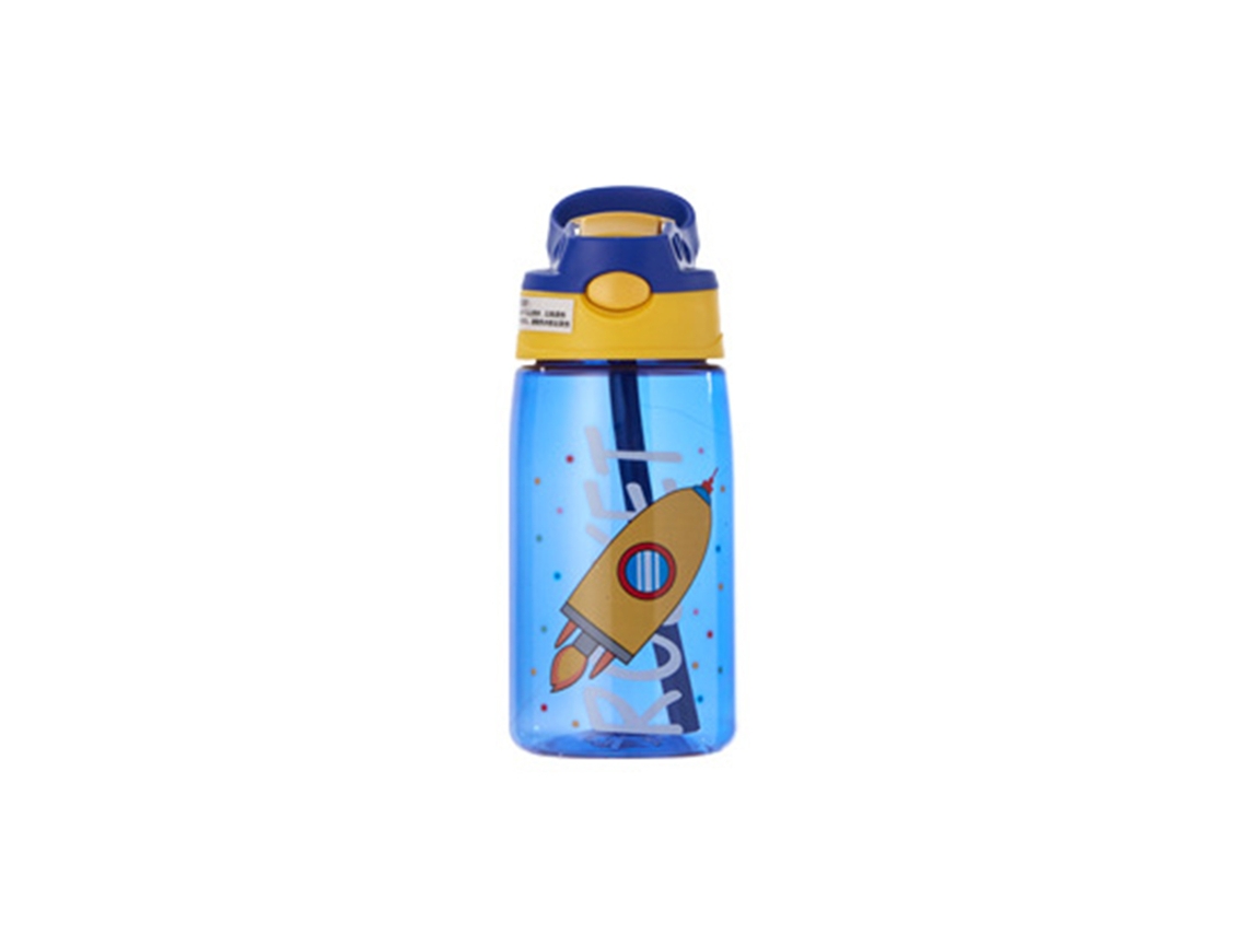Botella De Agua Infantil Blue Rocket De 480 Ml, Botella Portátil Desechable Para Bebés.