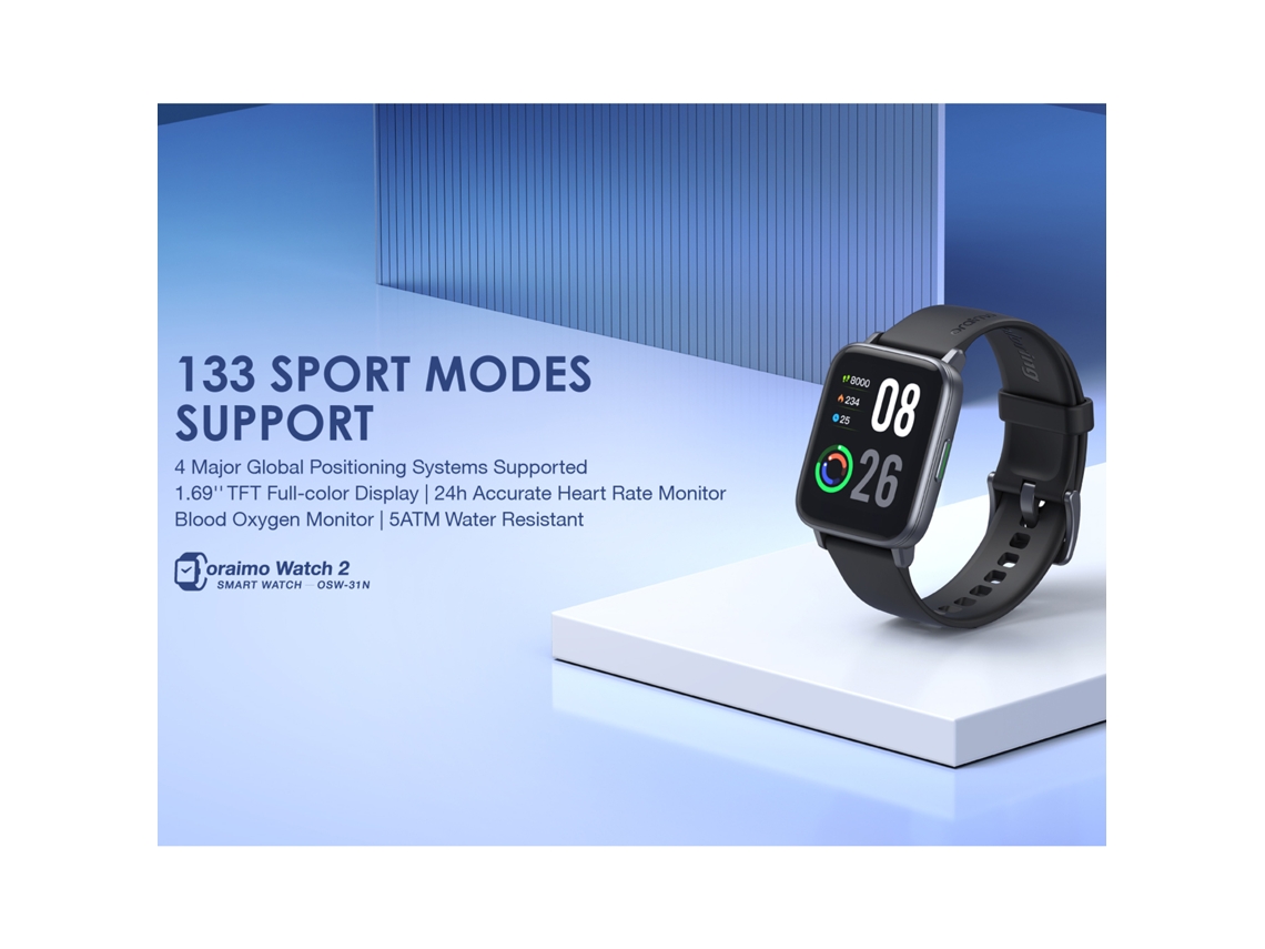 Reloj Inteligente Oraimo Watch 2 Con Gps, Mapa De Calor Y 133 Modos De Entrenamiento Para Fútbol