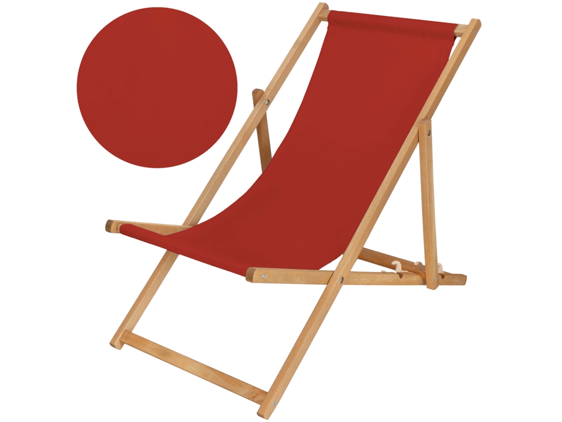 Tumbona plegable de madera para jardín y balcón con sistema de seguridad Springos
