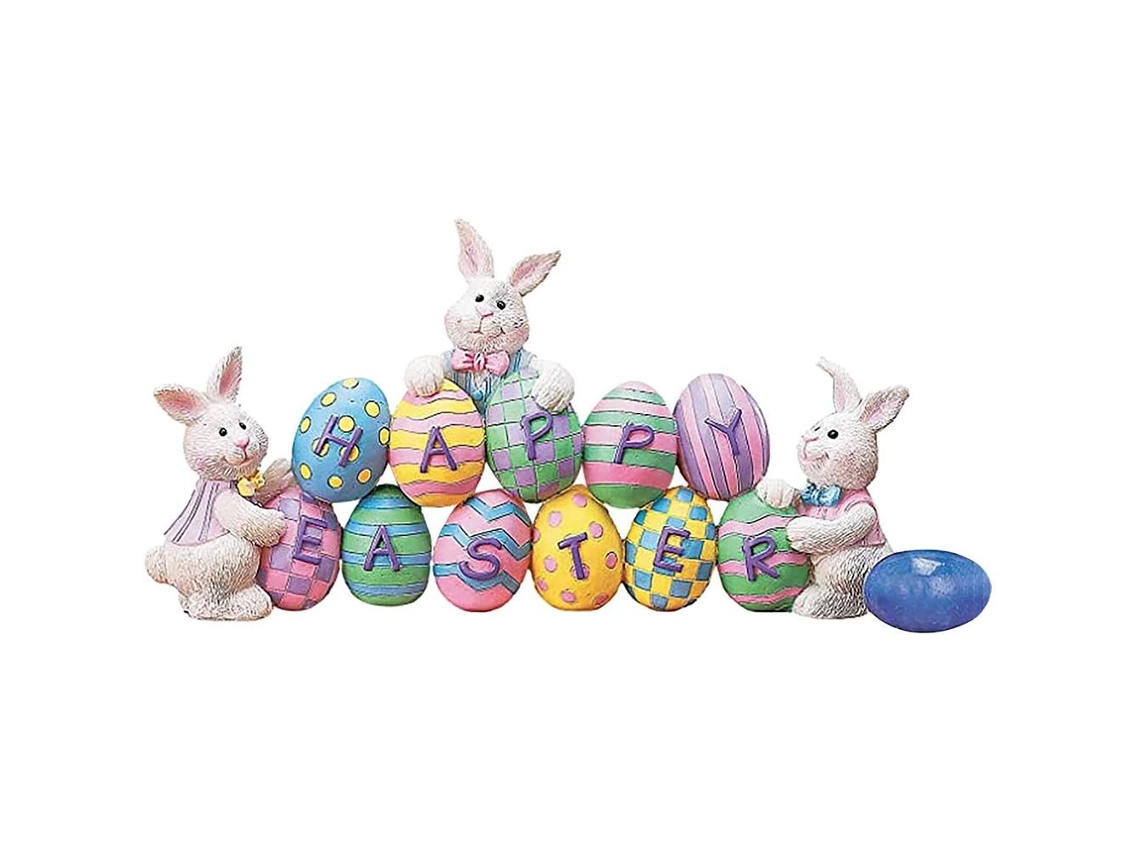 Lindo conejito de Pascua de primavera, decoración tejida