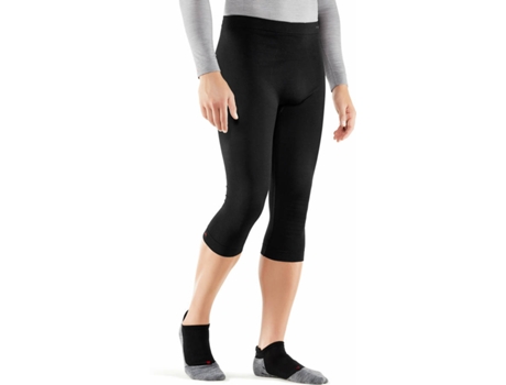 Leggins para Hombre FALKE Wool-Tech Light 3/4 Negro para Fitness (XL)