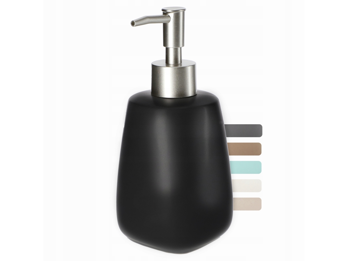 Jabón Dispensador Para Líquido Jabón, Envase Líquido 400 Ml, Cerámica Kadax Negro