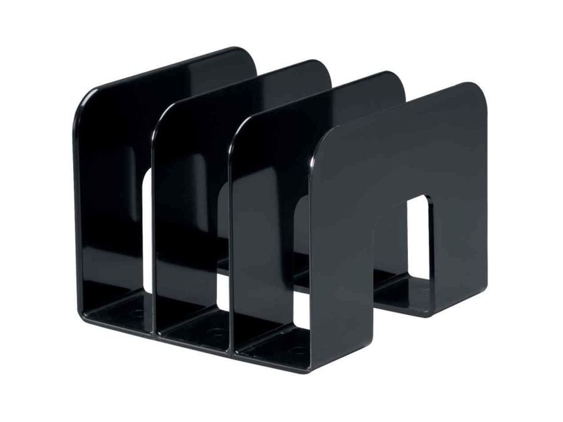 Soporte De Revistas Durable Trend Plástico Negro 3 Subdivisiones De 65 Mm