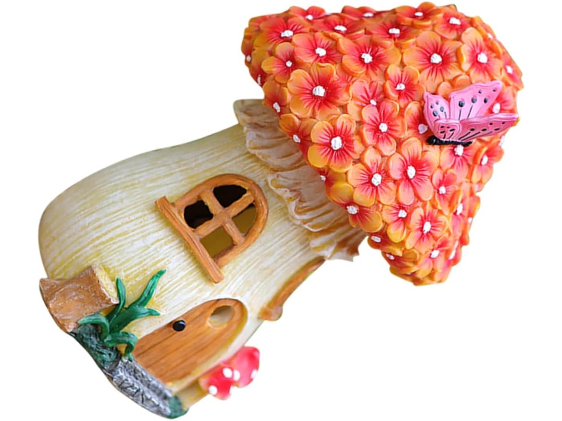 Lámpara Solar Decorativa Con Forma De Seta, De Resina, Para Jardín O Caminos.