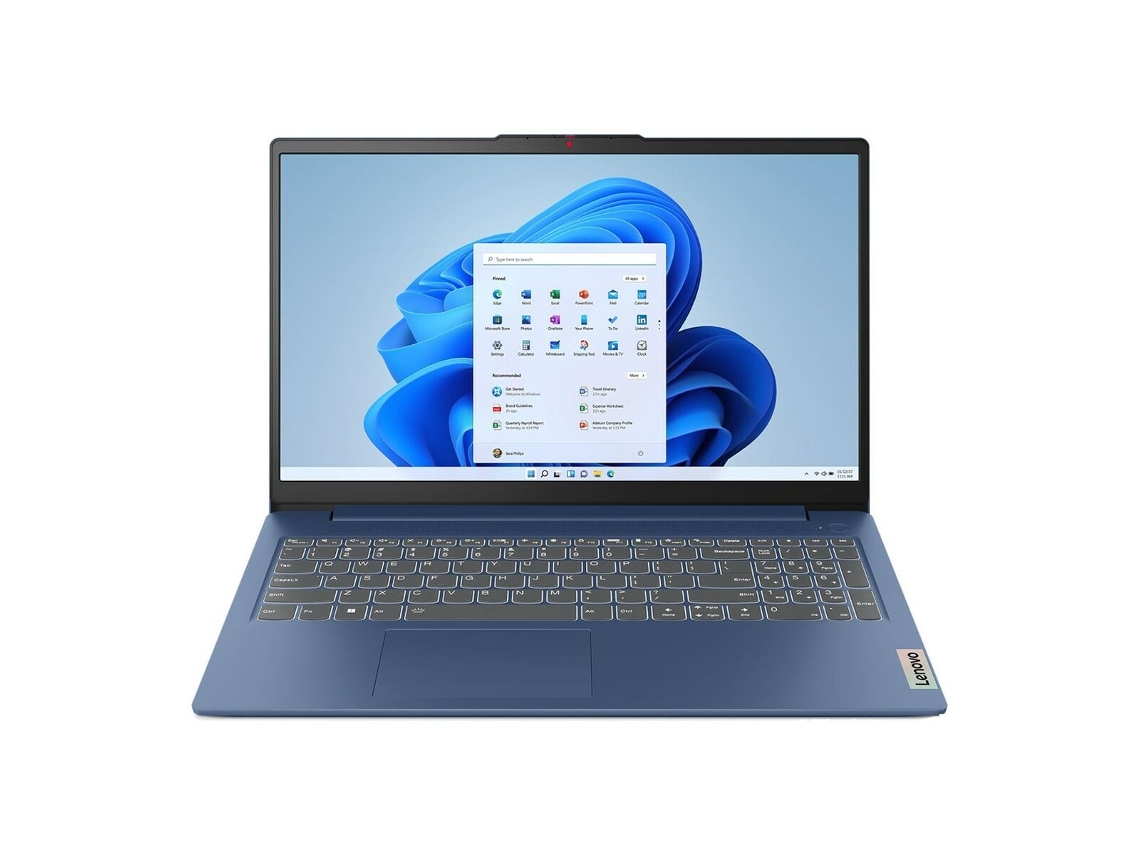 Portátil Lenovo IdeaPad Slim 3 15iru8 i3 1315u (azul, SSD de 512 GB, 8 GB de RAM, zócalo de 15,6 pulgadas, teclado QWERTY europeo, Intel Core i3)
