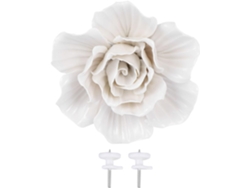 Elegante adorno de pared colgante de cerámica 3D, blanco, práctico para jardín interior, rosa, GOKOCO