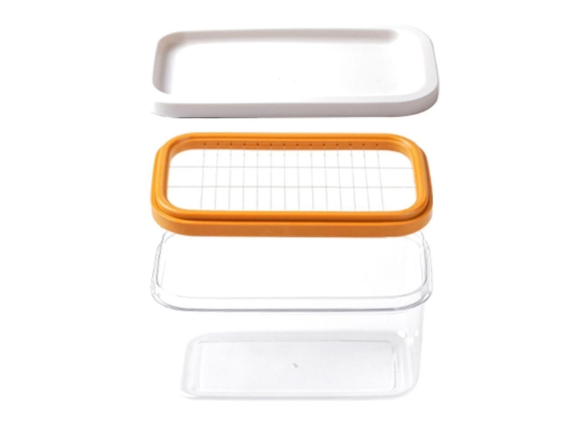 Mantequillera con tapa hermética y cortador para facilitar el corte y el almacenamiento. Ideal para almacenar mantequilla y queso. Rosewell