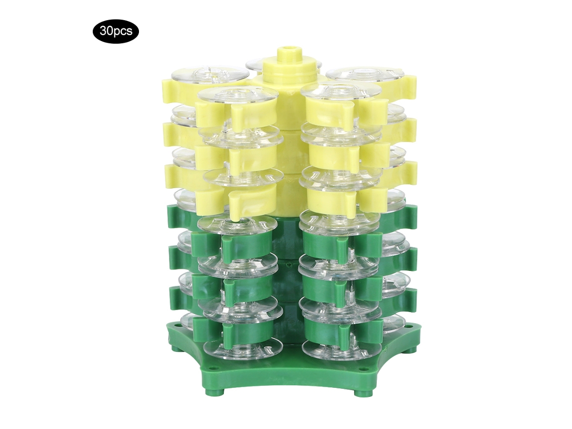 Soporte Giratorio Transparente Para Carretes De Bordado Con 30 Piezas - Organizador De Estantes Con Clip