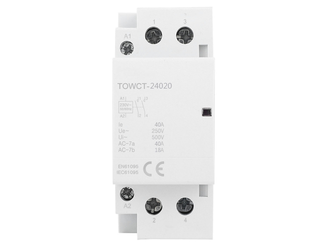 2026velora-contactor Ac 2p 2no 40a 230/240v 50/60hz Modular Para Rail Din Hogar