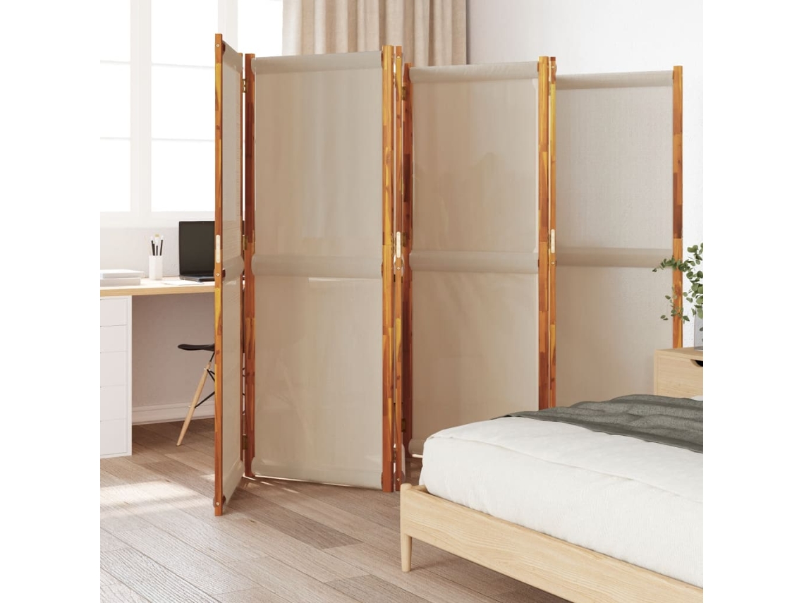 Biombo Divisor | Biombo Separador | Separador De Ambientes De 6 Paneles Gris Taupe 420x180 Cm