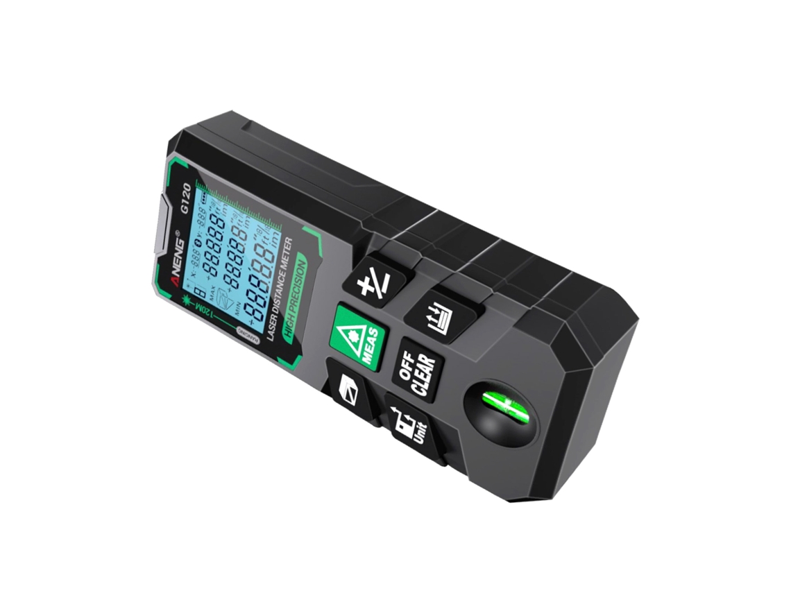 Medidor De Distancia Láser Verde Inteligente Aneng G120 Con 30 Memorias De Datos.