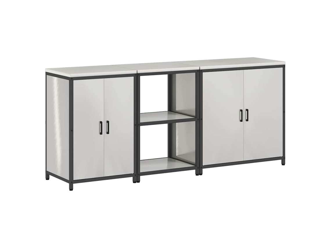 Juego de almacenamiento de cocina de 3 piezas en plata con puerta EXCLUSIVO DE MAISON
