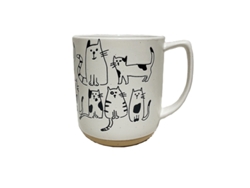Creativa taza de cerámica pintada a mano, con capacidad de 450 ml y un adorable diseño retro de gato. Mdug